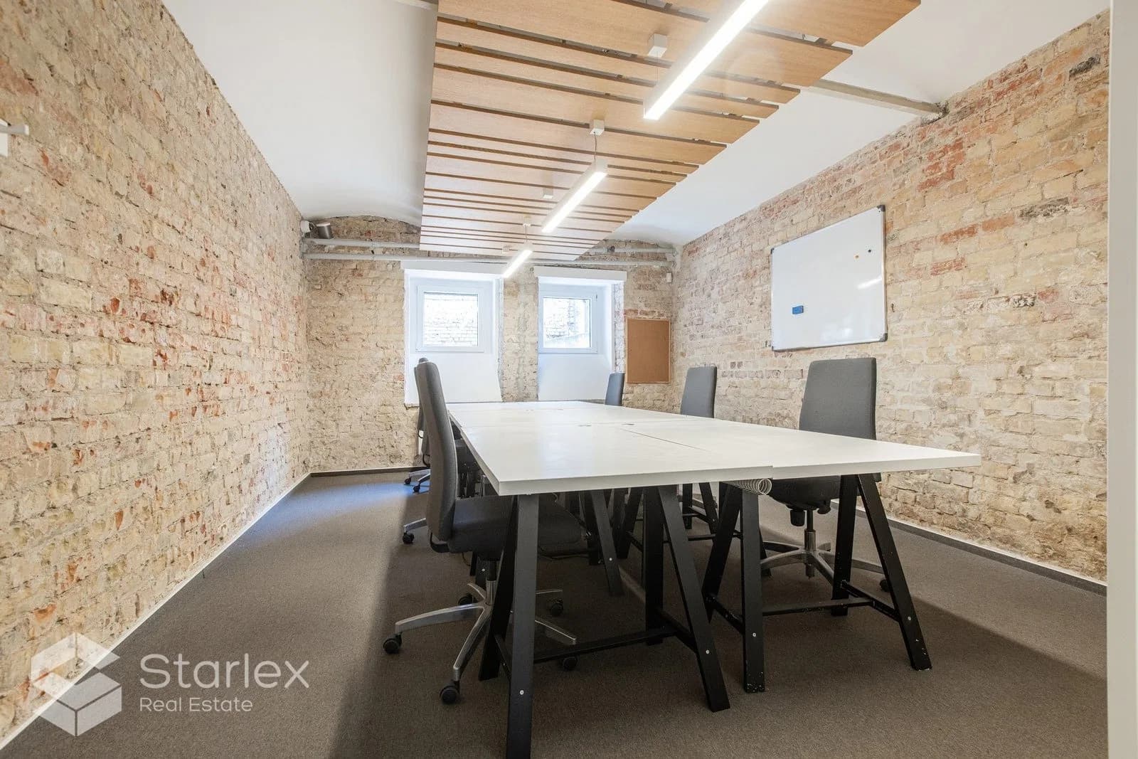Office space with exposed brick walls in the center of Riga.