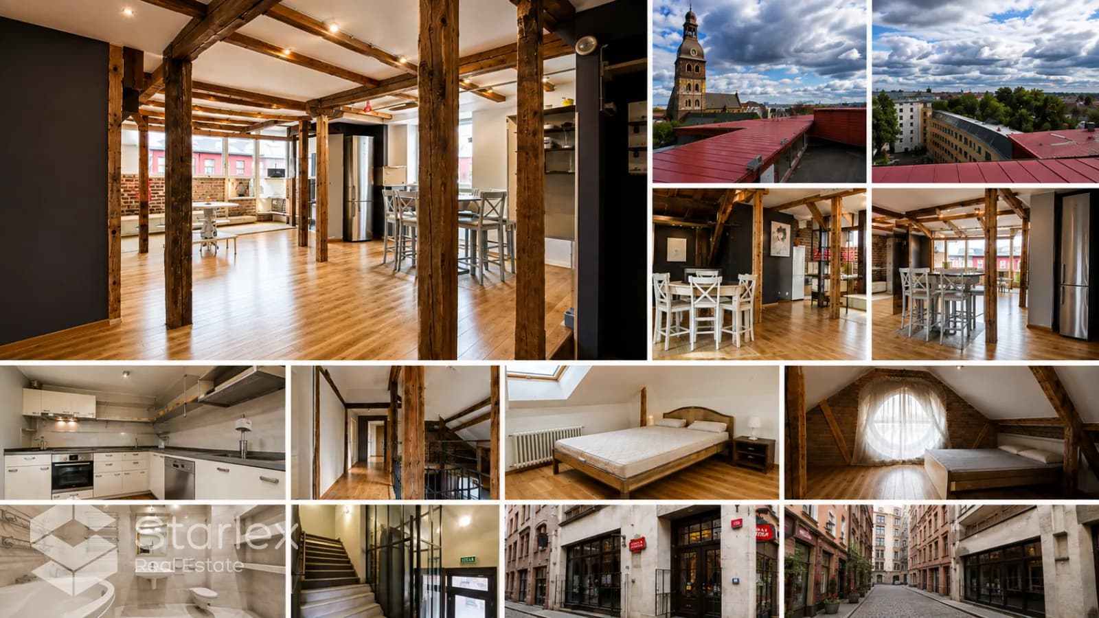 Plašs divu līmeņu lofts Vecrīgā ar 18 m² terasi un 3 guļamistabām